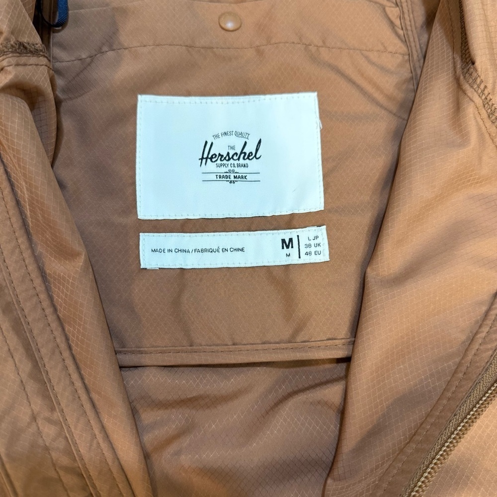 Herschel Supply Co. Packable Brown Voyage Wind Breaker Zip Up Jacket Size Medium - Picture 8 of 10